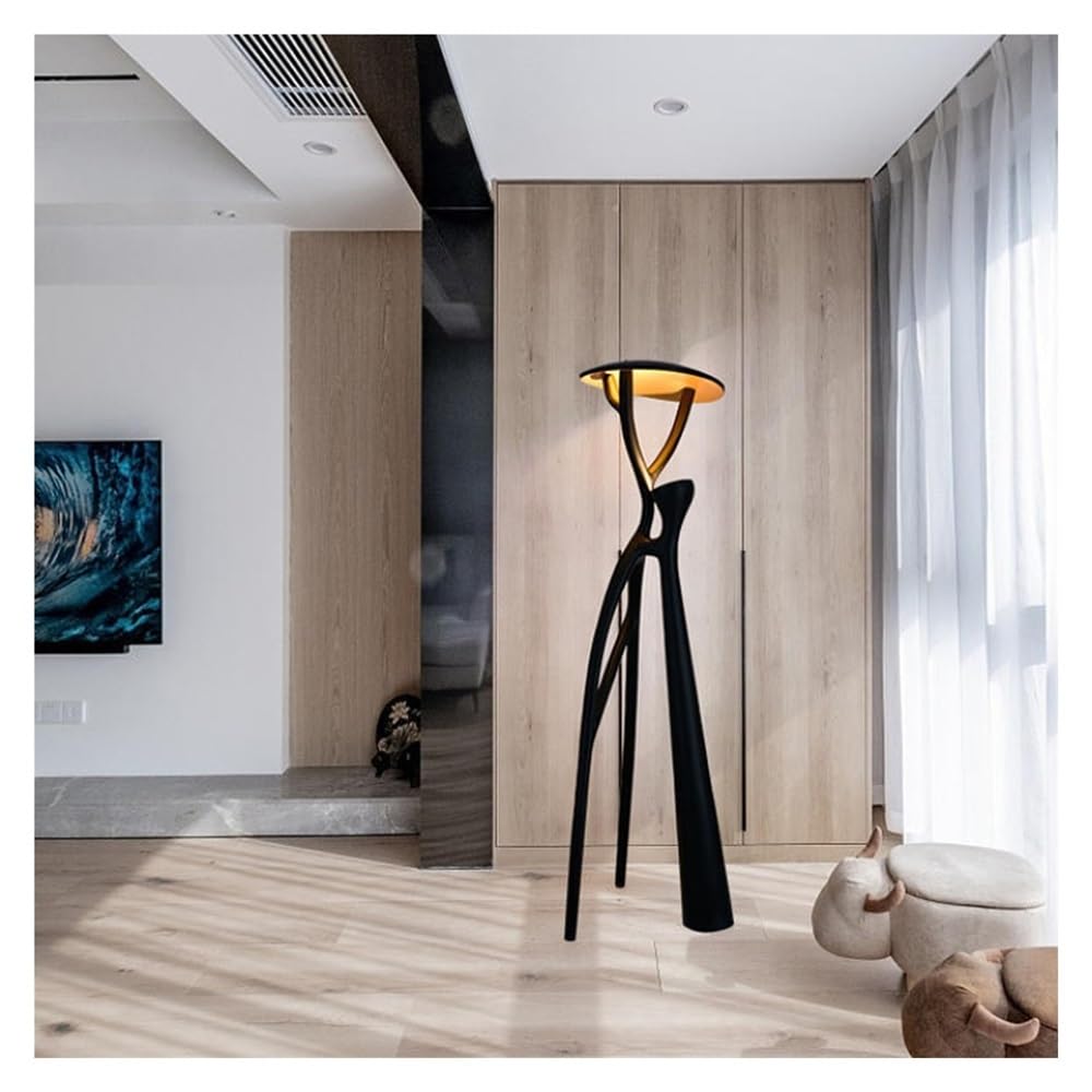 Modern Resin Floor Lamp - Tree Branch Design, Large Black Art Sculpture, Stylish Accent Lighting for Living Room, Bedroom, Hotel Lobby Decor