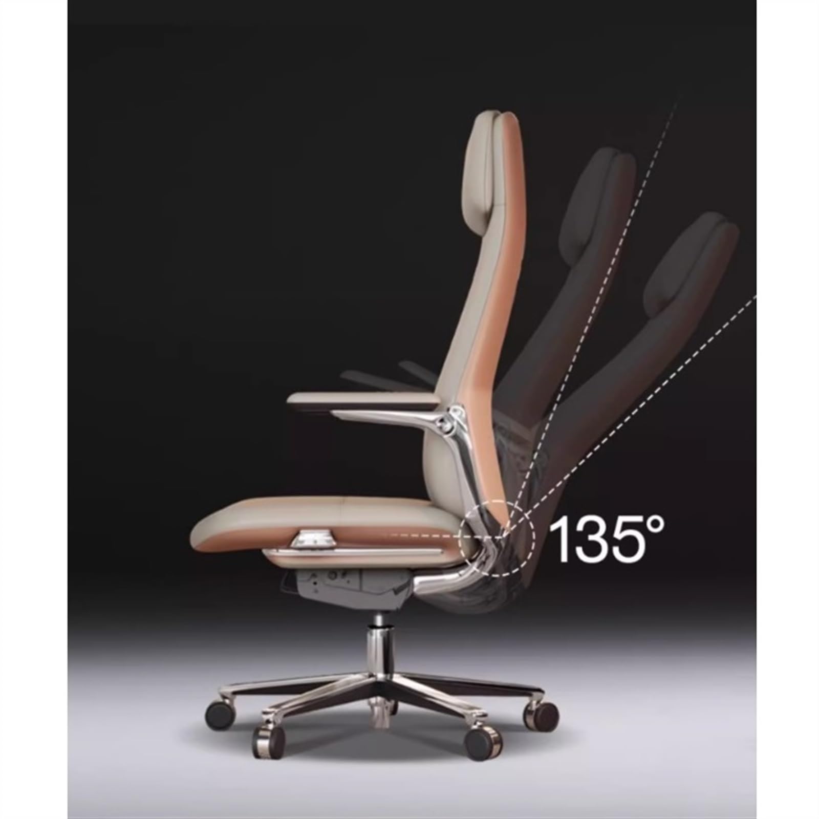 Office Chair Leather High Back Home Desk Chair for Adult Working Study Desk Chair with Padded Flip-up Arms Adjustable Swivel Rolling Ergonomic Executive Office Chair Computer Chair