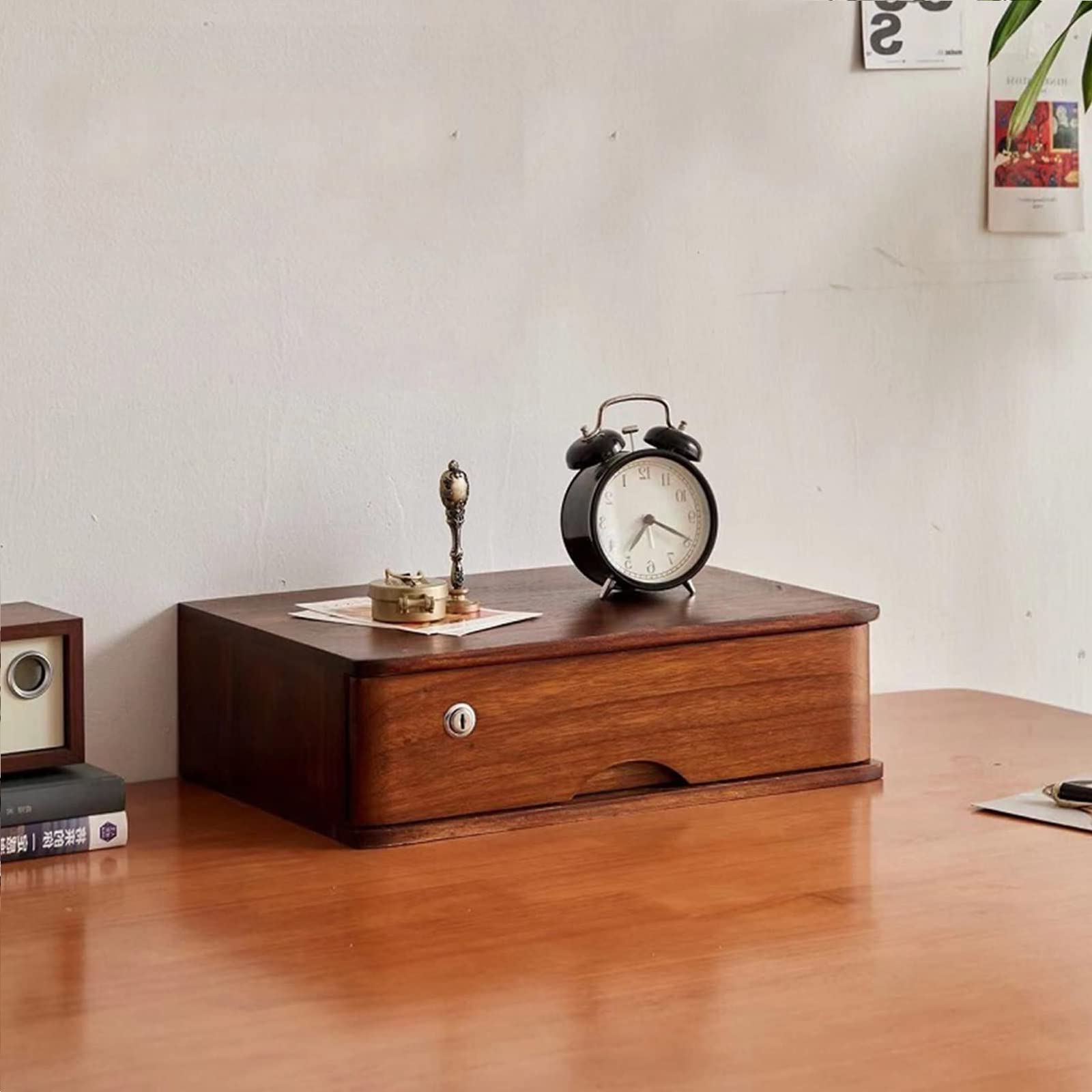 ZGLINMZ Lockable Wooden Desktop File Storage Cabinet