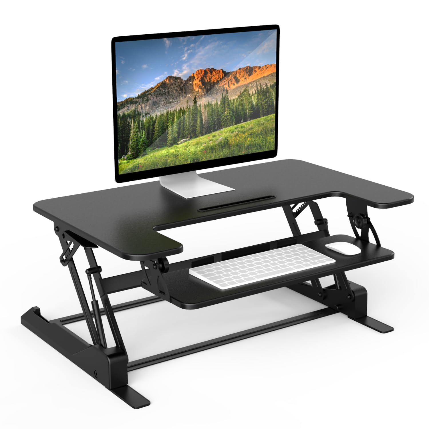 Mount-It! Height-Adjustable Standing Desk Converter with Gas Spring