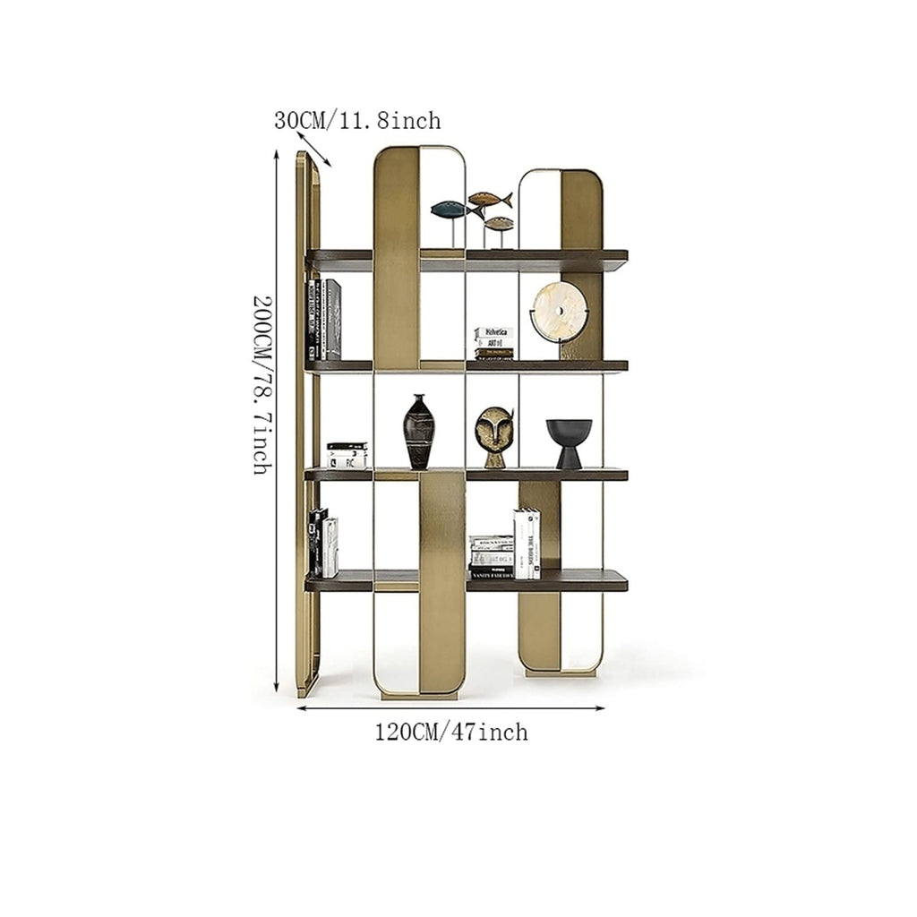 ZCSO Display Cabinet Creative Multi-Layer Shelf Bookshelf Modern Living Room Floor Shelf Simple Stainless Steel Whole Wall Storage Display Rack Room Organizers and Storage