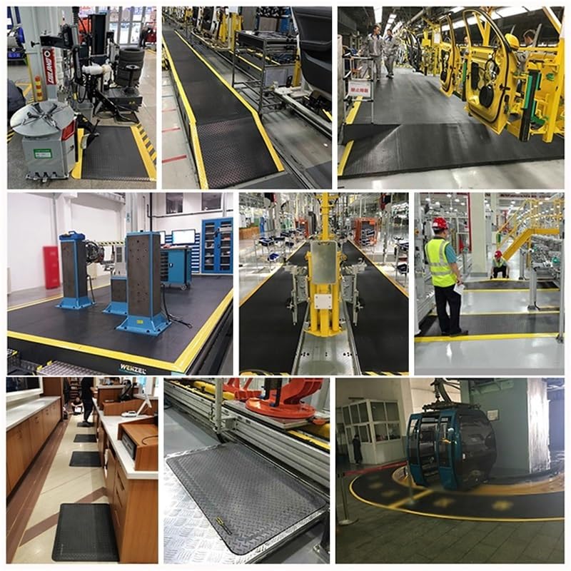 Anti Fatigue Mats Industrial 2/2.5/3 CM Thick Ergonomic Standing Floor Mat for Standing Heavy Duty Commercial Diamond Plate Border Safety Mat Support for Leg Pain