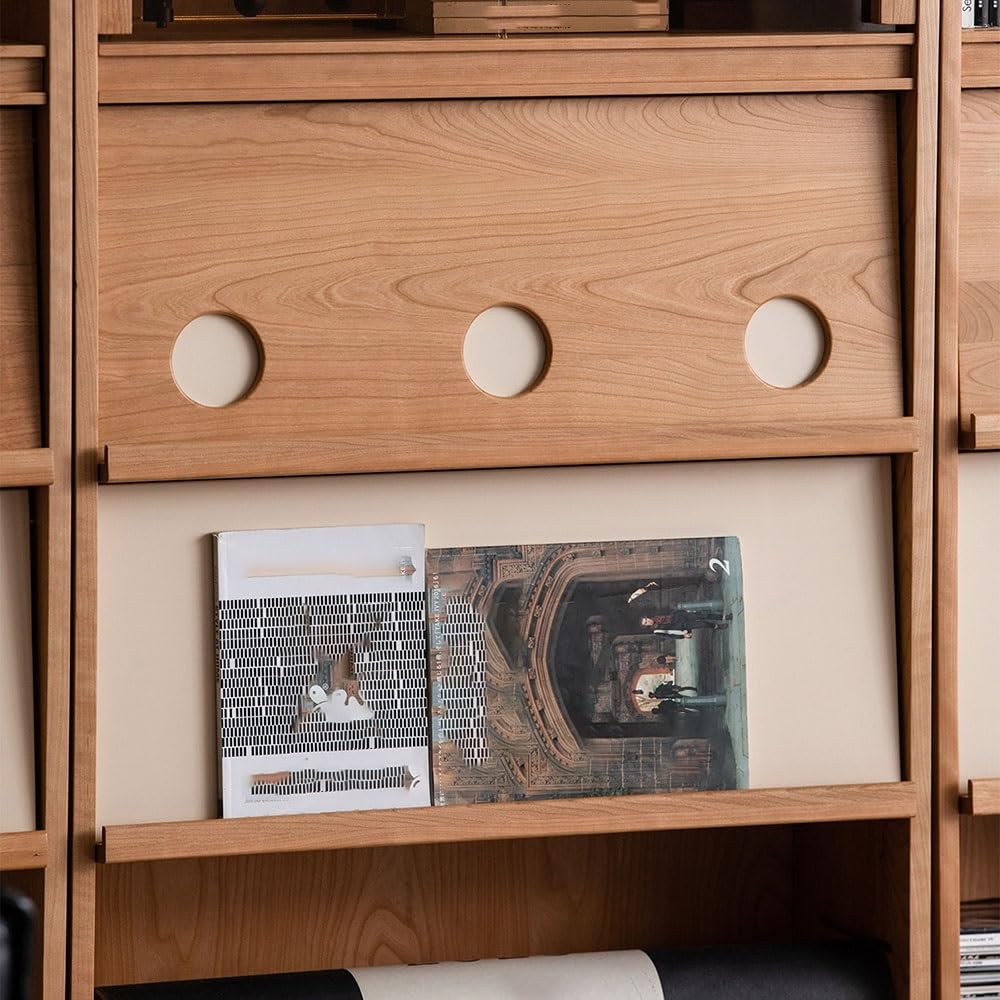 hezhuhe2258 Book Shelf Freely Combinable Bookcase Retro Minimalist Flip-Up Cabinet Display Storage Adjustable Shelves