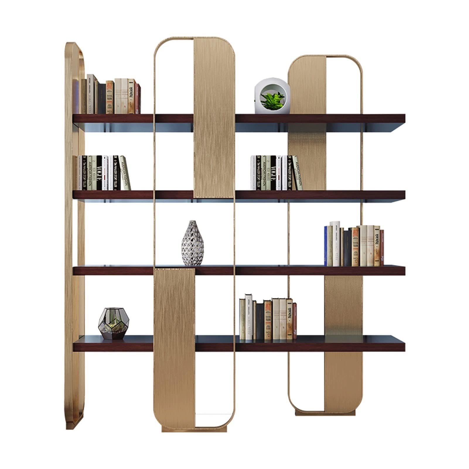 ZCSO Display Cabinet Creative Multi-Layer Shelf Bookshelf Modern Living Room Floor Shelf Simple Stainless Steel Whole Wall Storage Display Rack Room Organizers and Storage