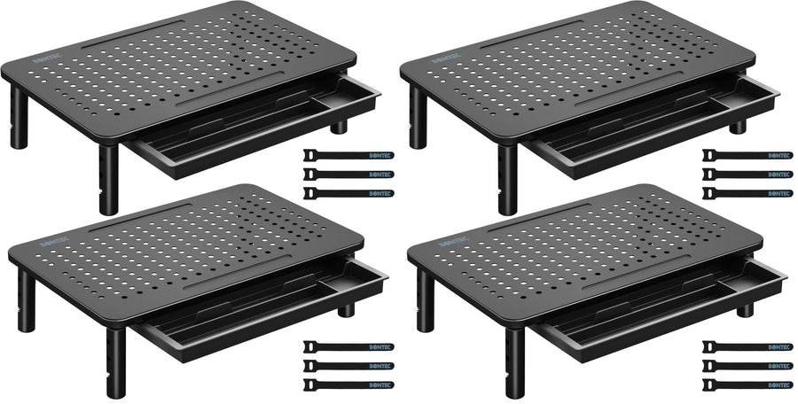BONTEC Adjustable Monitor Stand Riser with Drawer, 4-Pack