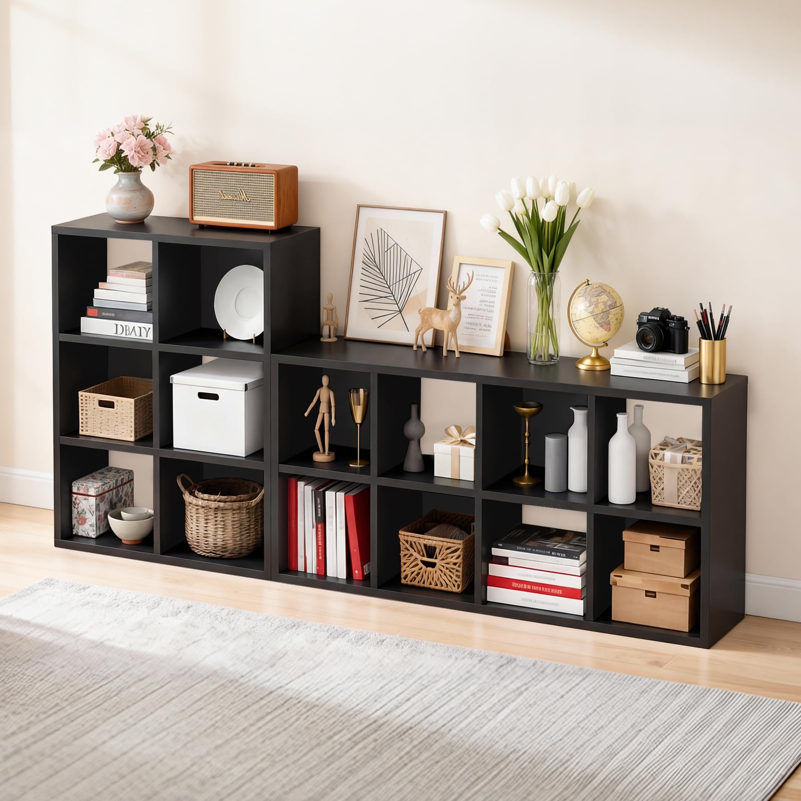 LUCKLIFE 8-Cube Storage Organizer Modular Bookcase Shelf, DYJ-B3001-L1