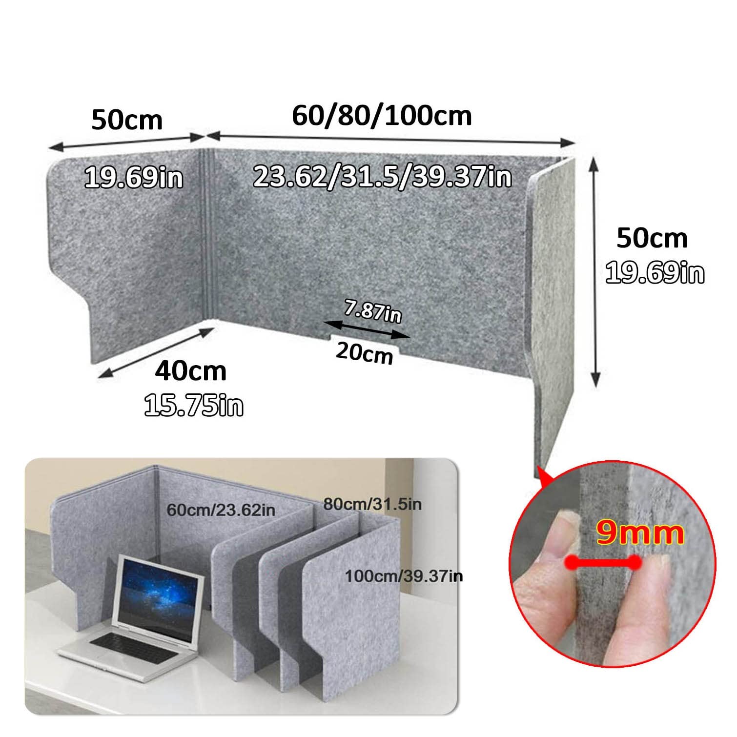 Freestanding Acoustic Desk Dividers Desk Panel,Panel, 2 Pcs Classroom Desktop Privacy Panel, Reduce Noise and Visual Distractions with This Lightweight Desk Mounted Privacy Panel (Color : Dark Camel