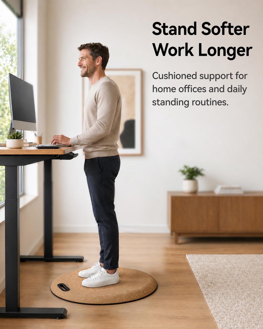 Rocalt Standing Desk Mat, Cushioned Cork Anti Fatigue Mat