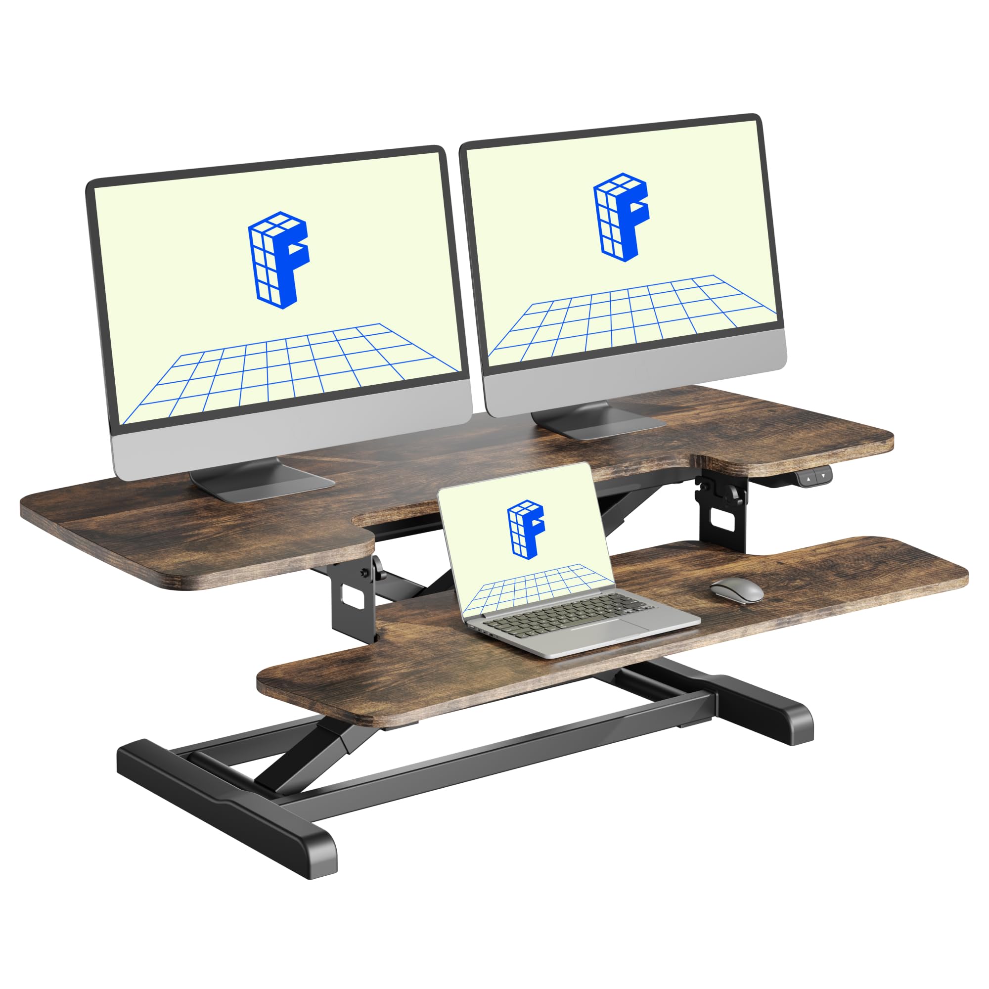 FLEXISPOT Electric Standing Desk Converter with Keyboard Tray