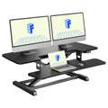 FLEXISPOT Electric Standing Desk Converter, Motorized Sit to Stand Desk Riser, Height Adjustable Desktop Monitor and Laptop Workstation with Wide Keyboard Tray