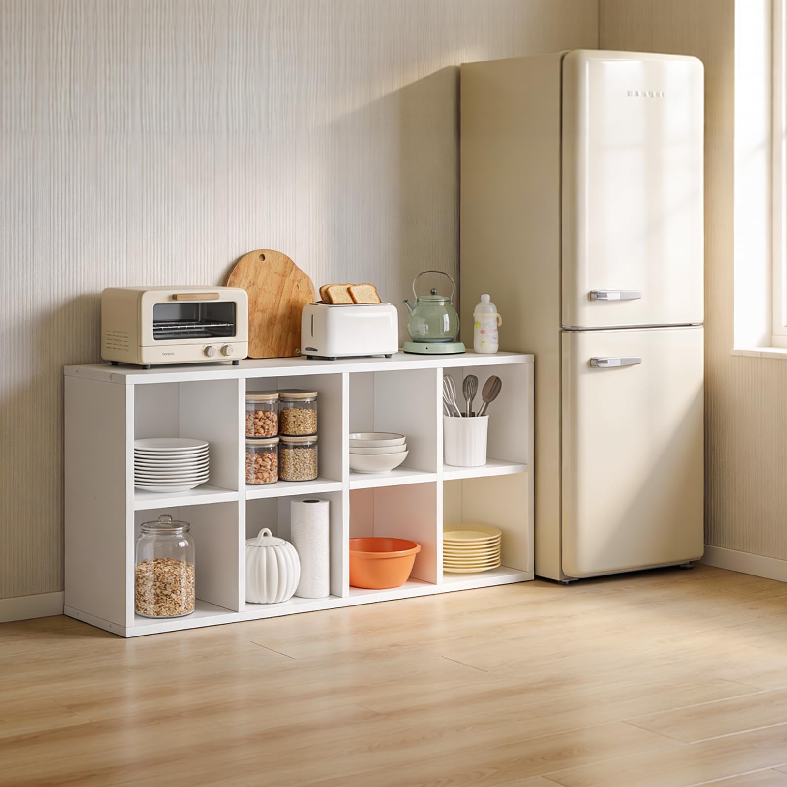 LUCKLIFE 8-Cube Modular Storage Organizer Bookcase Shelf
