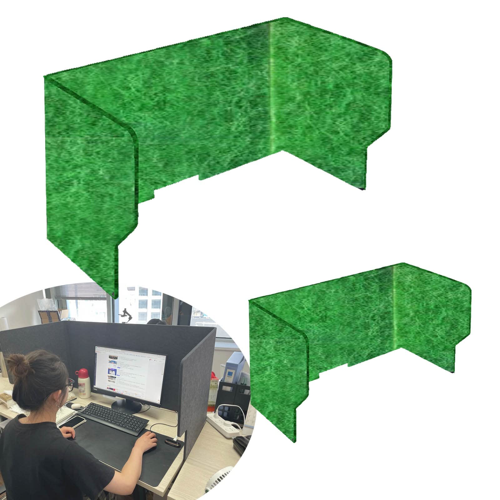 Freestanding Acoustic Desk Dividers Desk Panel,Panel, 2 Pcs Classroom Desktop Privacy Panel, Reduce Noise and Visual Distractions with This Lightweight Desk Mounted Privacy Panel (Color : Dark Camel