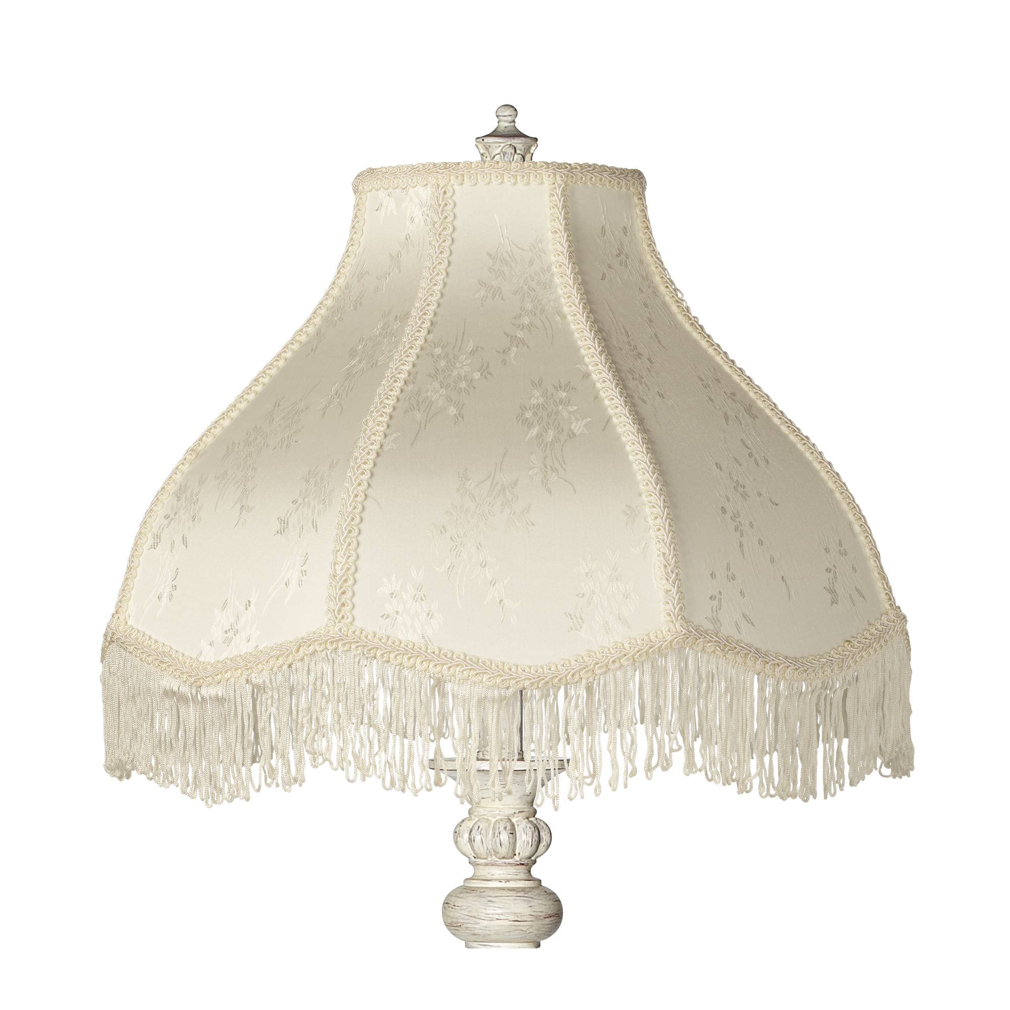 360 Lighting 60" Tall Scallop Shade Antique White Traditional Floor Lamp