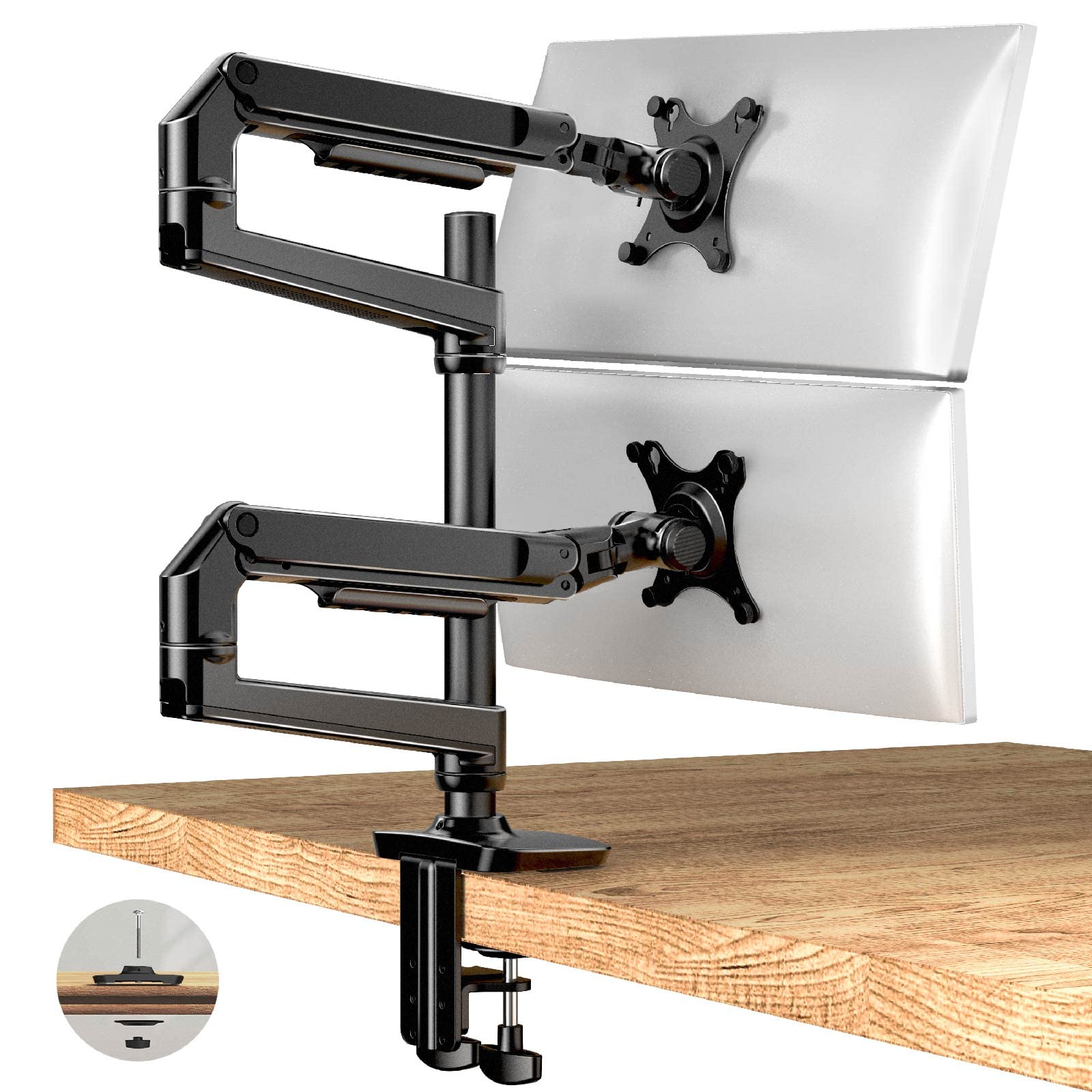 Monitor Arm Desk Mount, Fully Adjustable Computer Monitor Arm with VESA Mount, Fits 13-40" Flat/Curved Screen Within 25 lbs