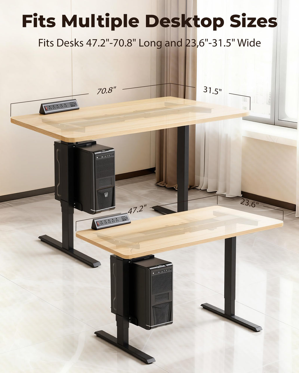 TOPSKY Dual Motor Electric Standing Desk Frame, Height Adjustable Sit Stand Base for Home Office, Fits Table Tops up to 70.8 x 31.5 Inch, 225 lb Capacity