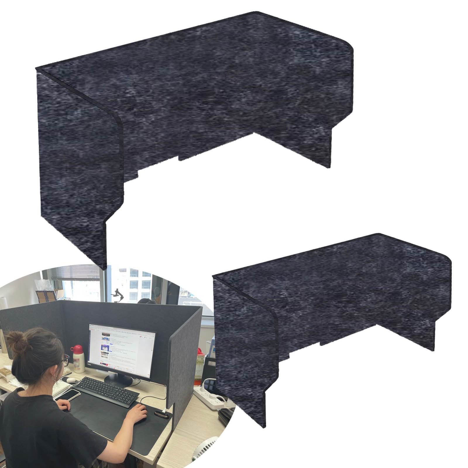 Freestanding Acoustic Desk Dividers Desk Panel,Panel, 2 Pcs Classroom Desktop Privacy Panel, Reduce Noise and Visual Distractions with This Lightweight Desk Mounted Privacy Panel (Color : Dark Camel