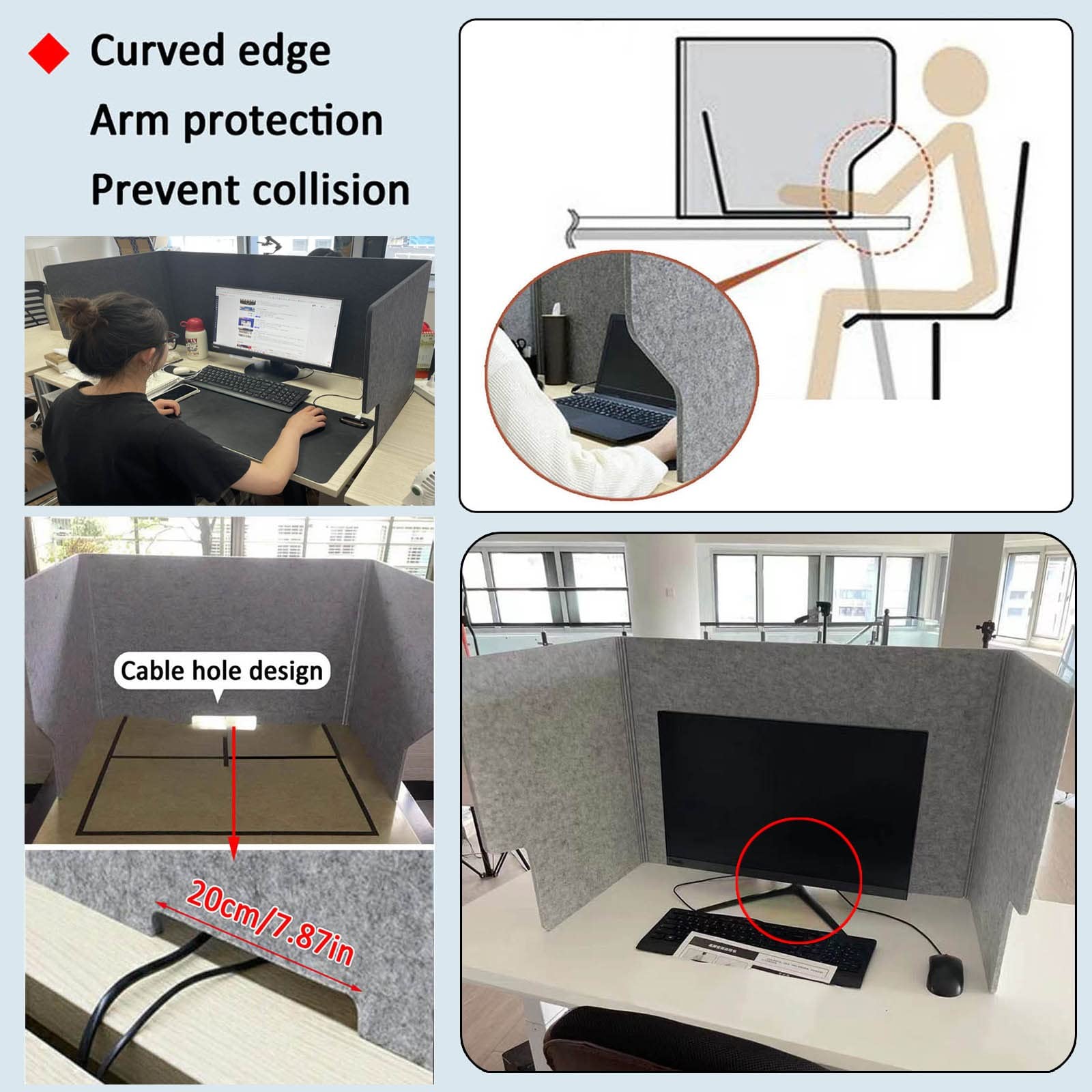 Freestanding Acoustic Desk Dividers Desk Panel,Panel, 2 Pcs Classroom Desktop Privacy Panel, Reduce Noise and Visual Distractions with This Lightweight Desk Mounted Privacy Panel (Color : Dark Camel
