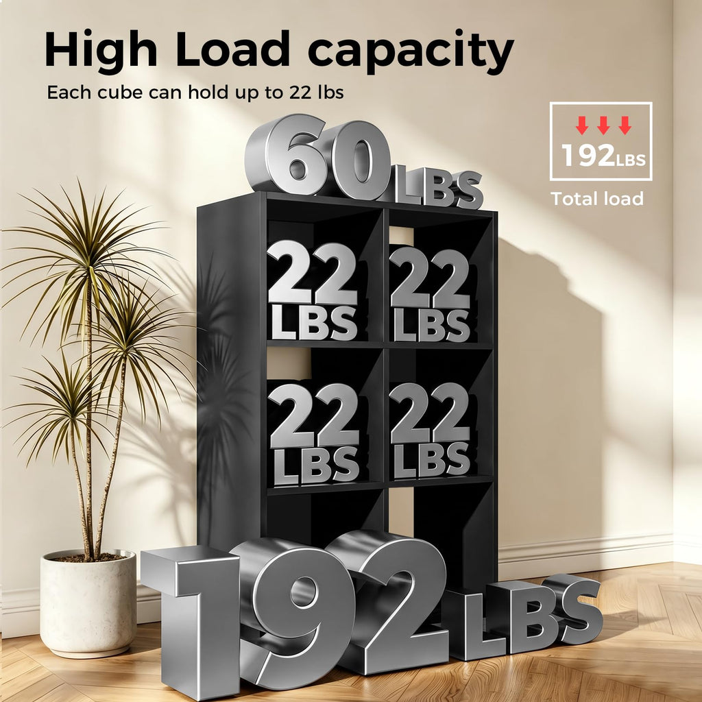 LUCKLIFE 8-Cube Storage Organizer Modular Bookcase Shelf, DYJ-B3001-L1