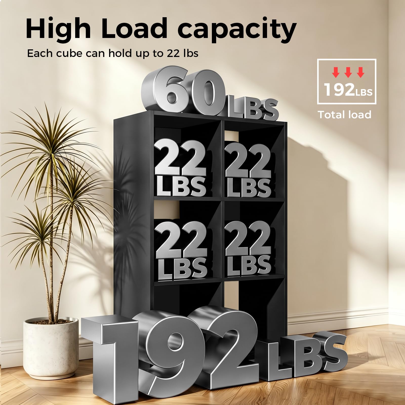 LUCKLIFE 8-Cube Storage Organizer Modular Bookcase Shelf, DYJ-B3001-L1
