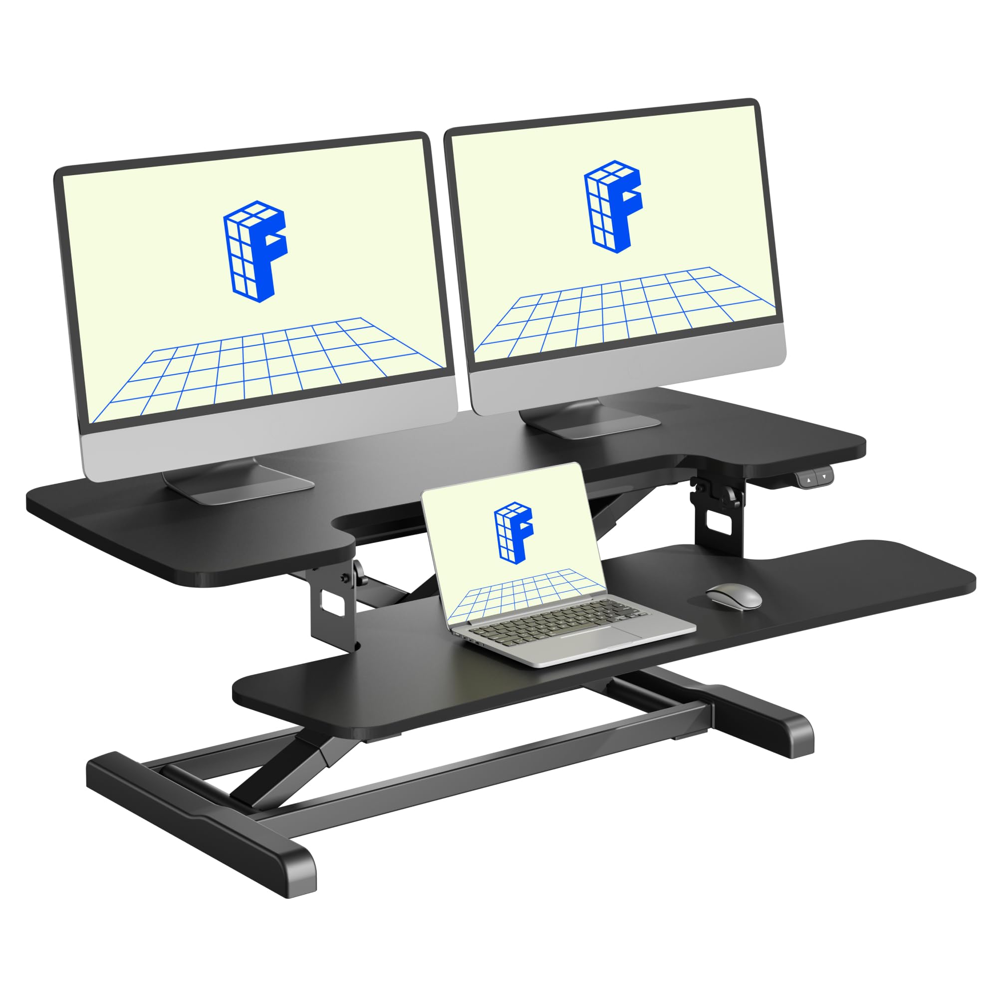 FLEXISPOT Electric Standing Desk Converter with Keyboard Tray
