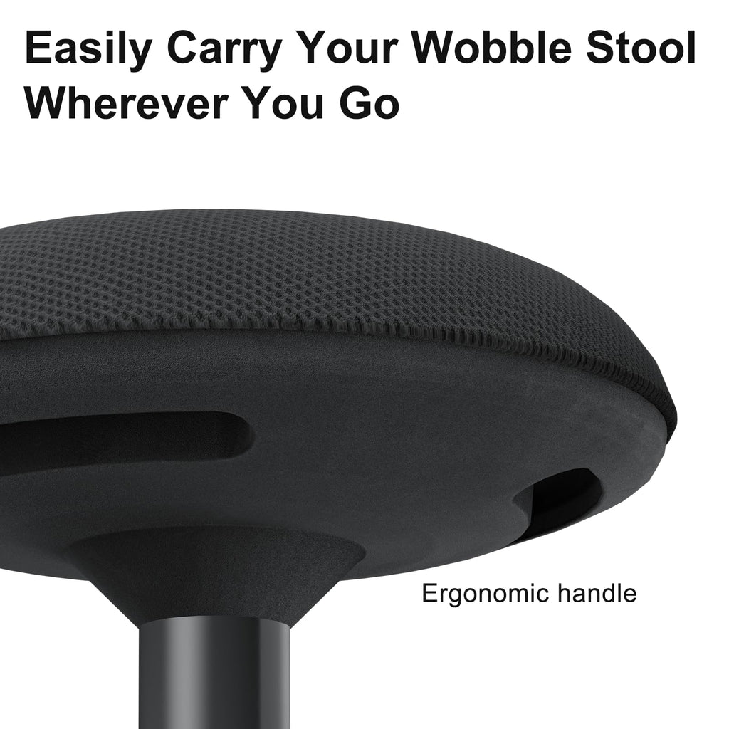 ERGO COLLECT Adult Wobble Stool - Anti-Fatigue Standing Desk Stool with 360° Rocking Non-Slip Curved Base, Height Adjustable 22-32 Inch Standing Chair for Home & Office,Faux Marble