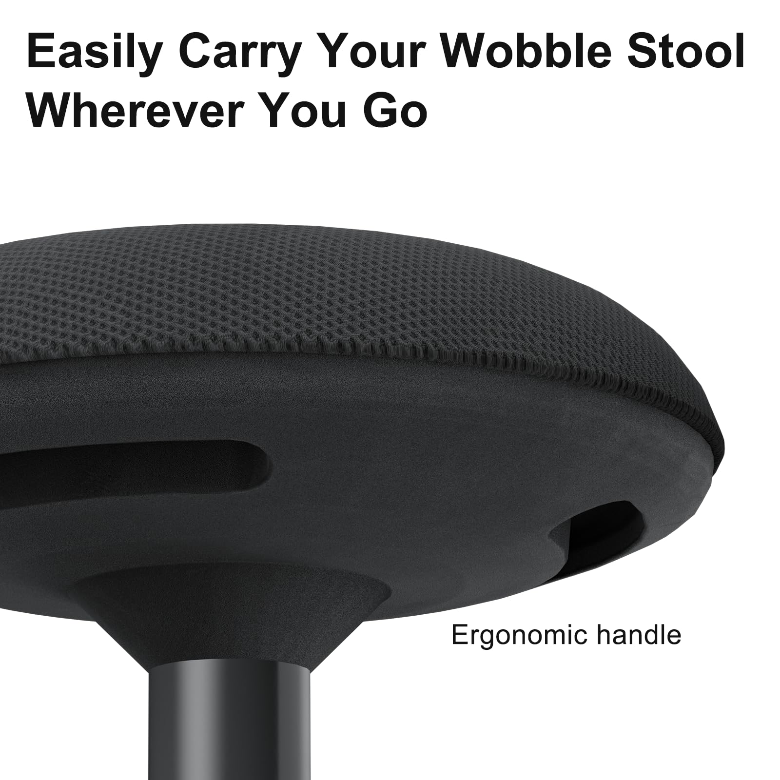 ERGO COLLECT Adult Wobble Stool - Anti-Fatigue Standing Desk Stool with 360° Rocking Non-Slip Curved Base, Height Adjustable 22-32 Inch Standing Chair for Home & Office,Faux Marble