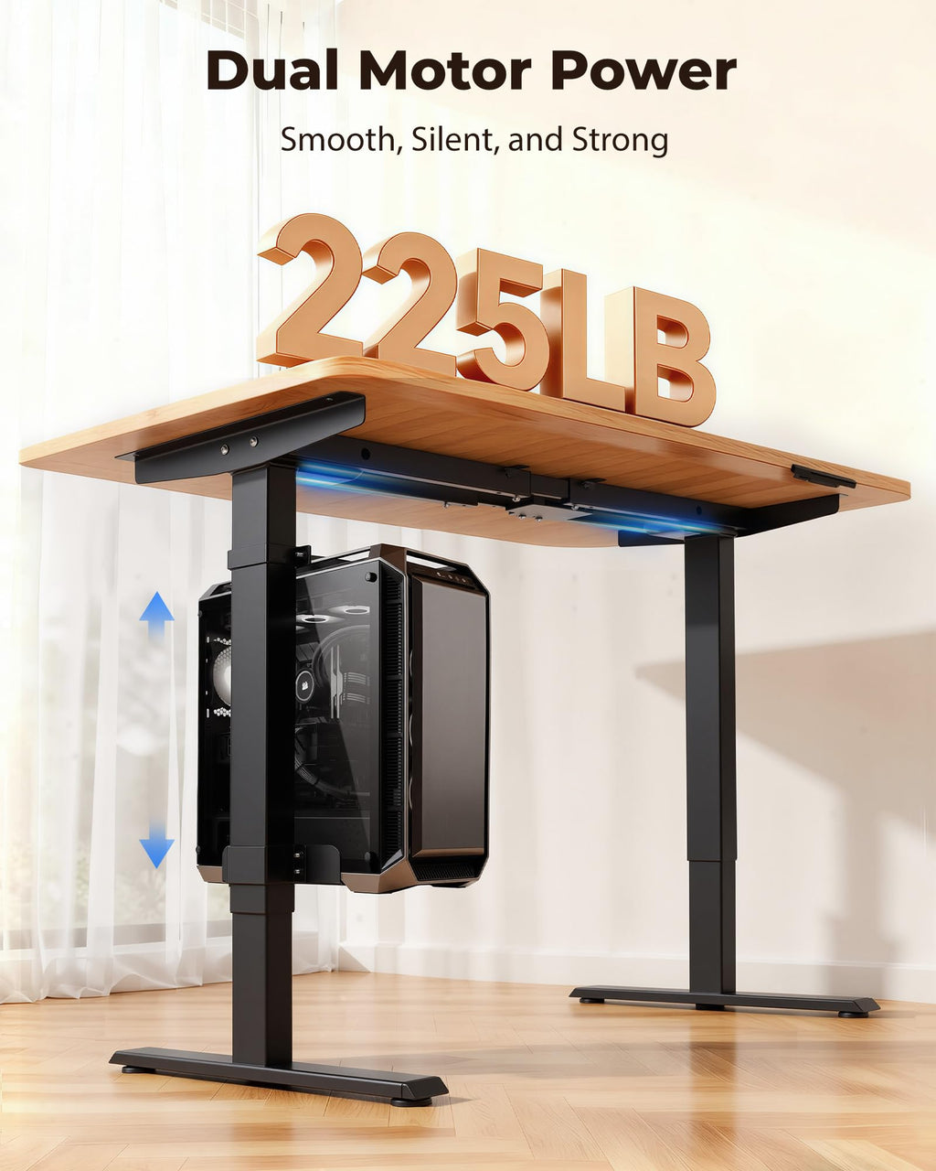 TOPSKY Dual Motor Electric Standing Desk Frame, Height Adjustable Sit Stand Base for Home Office, Fits Table Tops up to 70.8 x 31.5 Inch, 225 lb Capacity