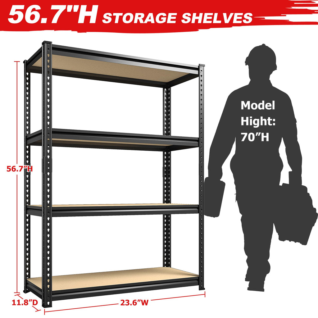 REIBII Storage Shelves with Wood Board