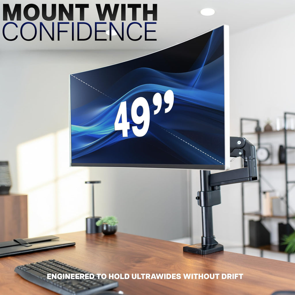 VIVO Premium Aluminum Heavy Duty Monitor Arm for Ultrawide Monitors up to 49 inches and 33 lbs