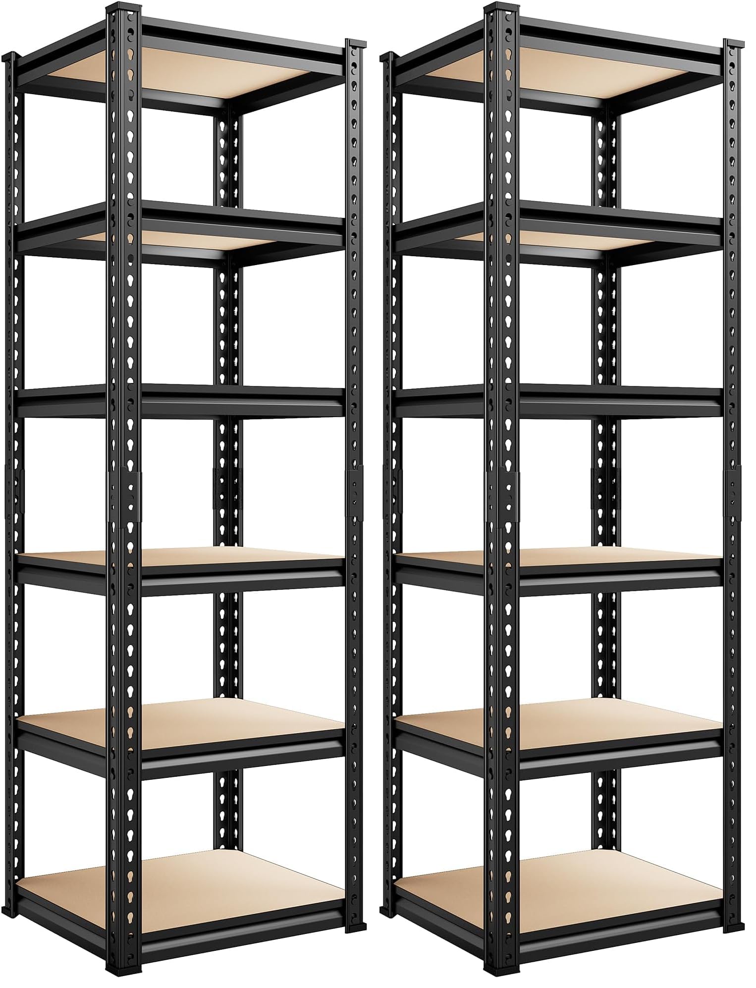 REIBII Heavy-Duty Storage Shelves with Wood Board