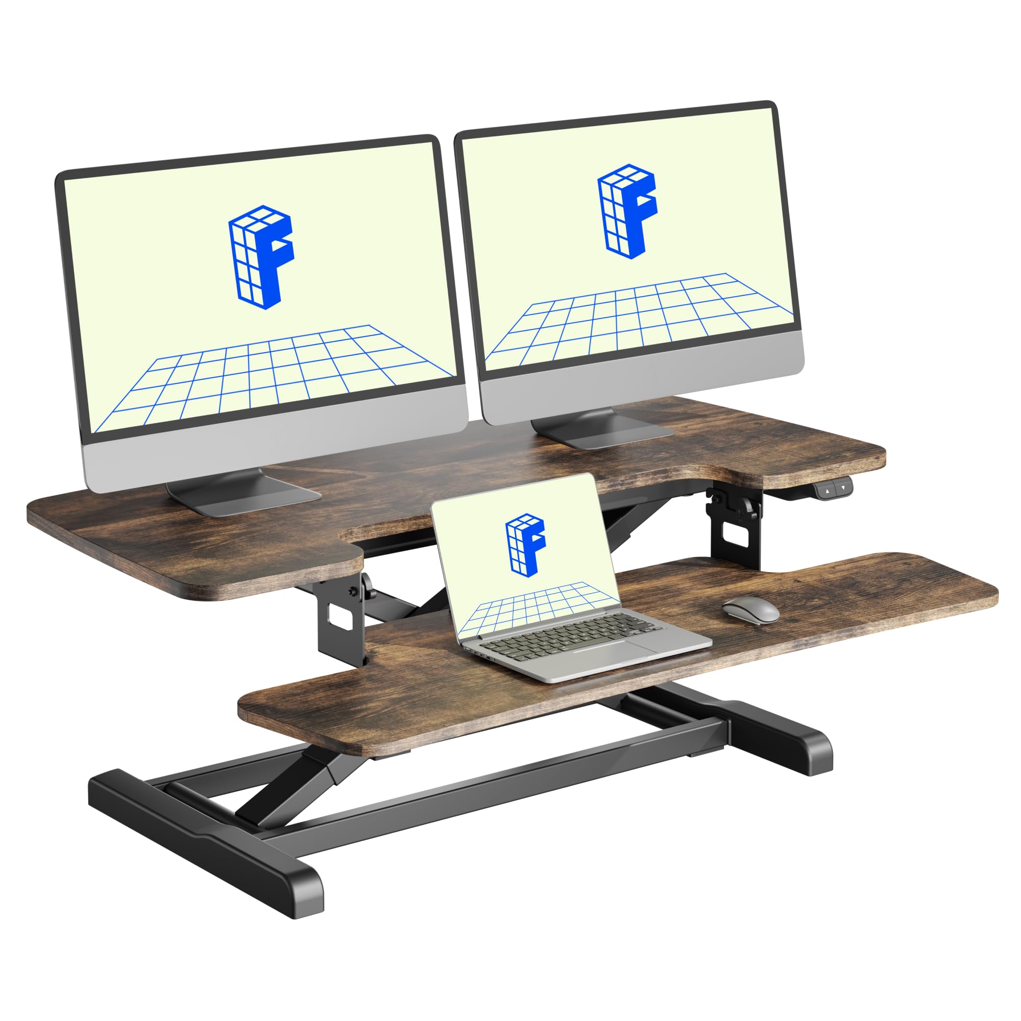 FLEXISPOT Electric Standing Desk Converter with Keyboard Tray