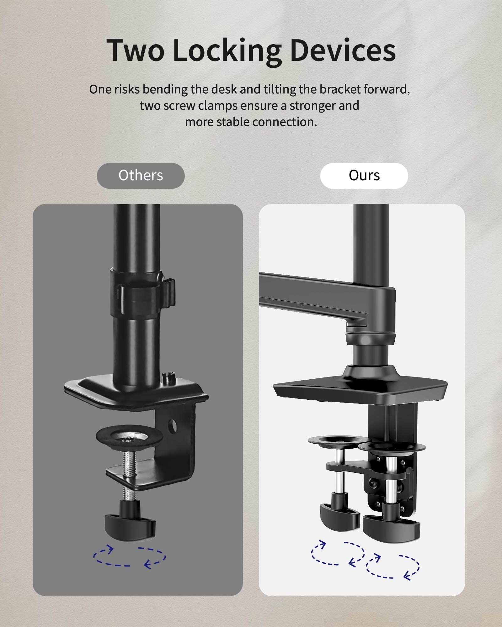 Monitor Arm Desk Mount, Fully Adjustable Computer Monitor Arm with VESA Mount, Fits 13-40" Flat/Curved Screen Within 25 lbs