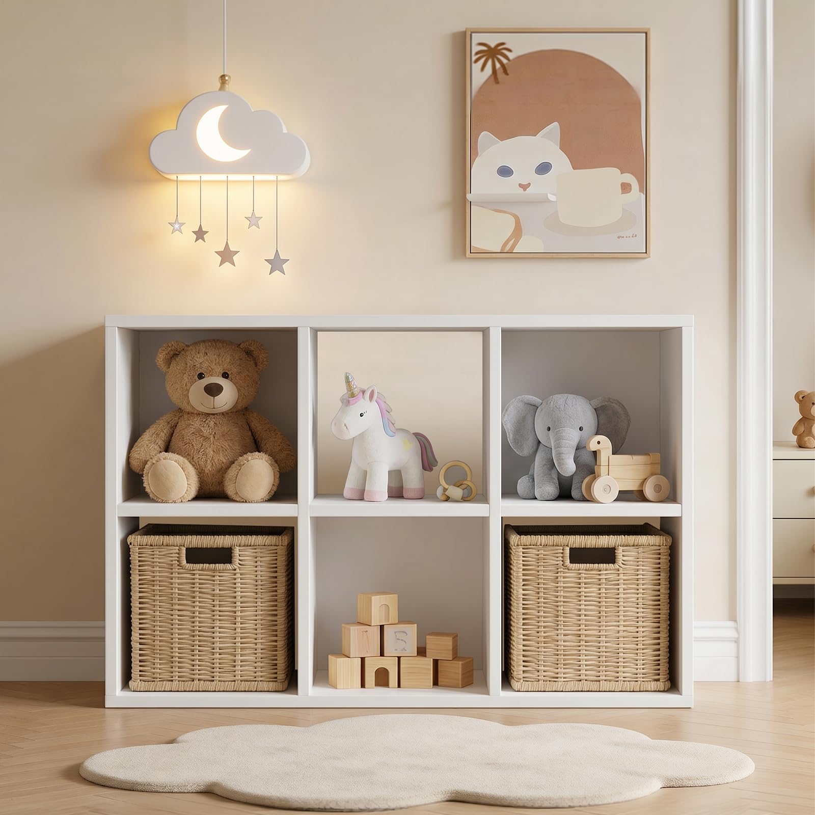 LUCKLIFE 8-Cube Modular Storage Organizer Bookcase Shelf