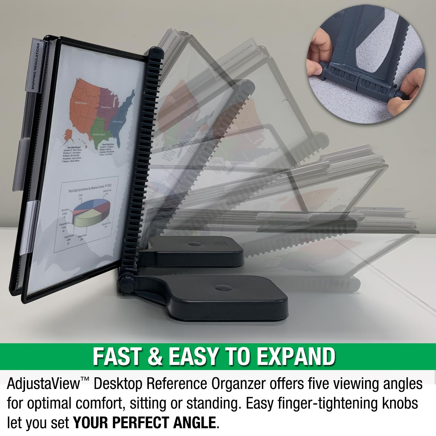 Ultimate Office AdjustaView Expandable Desk Reference Display Organizer