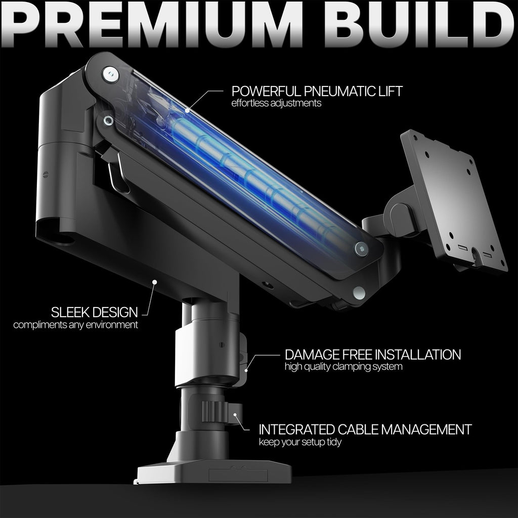 VIVO Premium Aluminum Heavy Duty Monitor Arm for Ultrawide Monitors up to 49 inches and 33 lbs