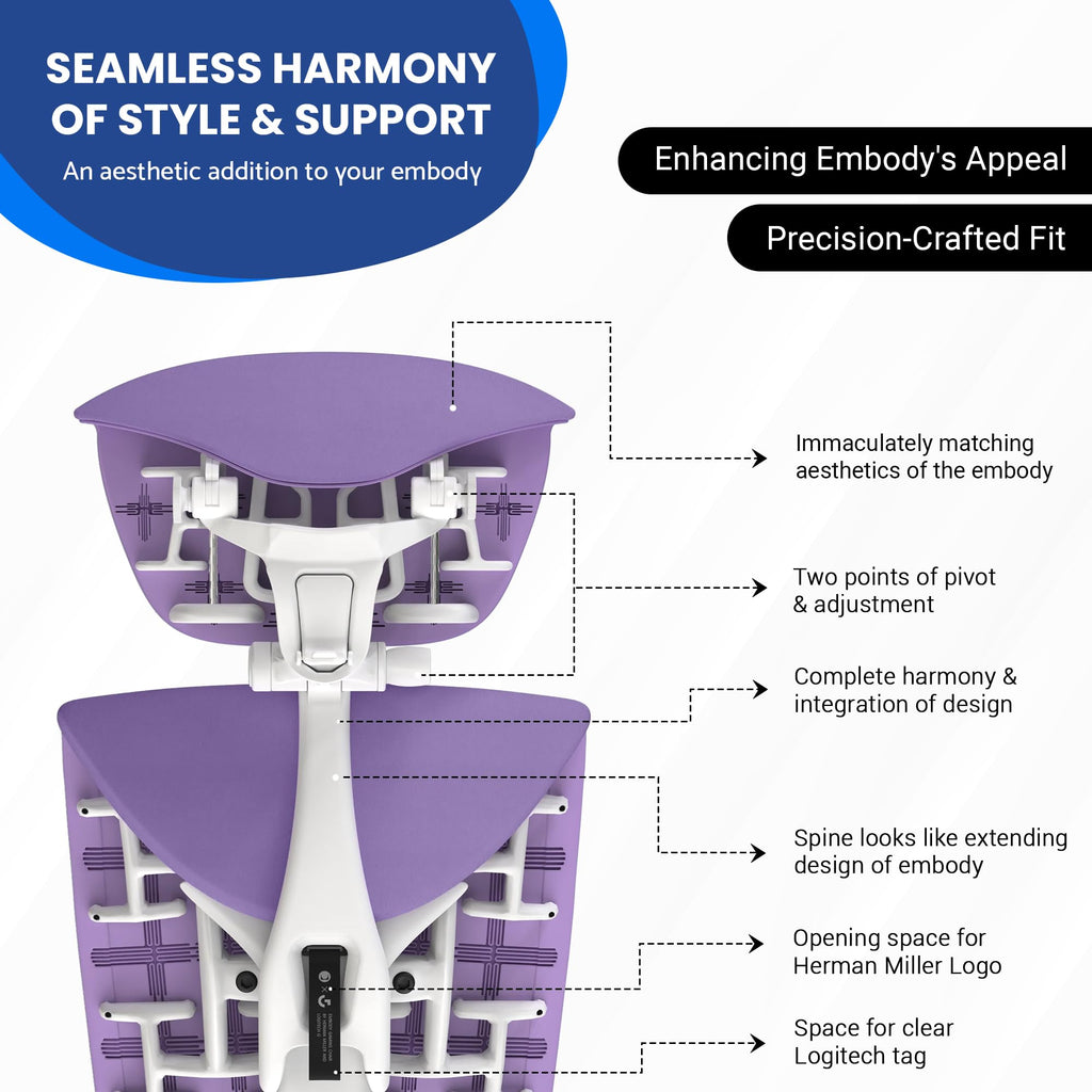 OFFICE LOGIX SHOP Embody Headrest Compatible with Herman Miller Embody Chair