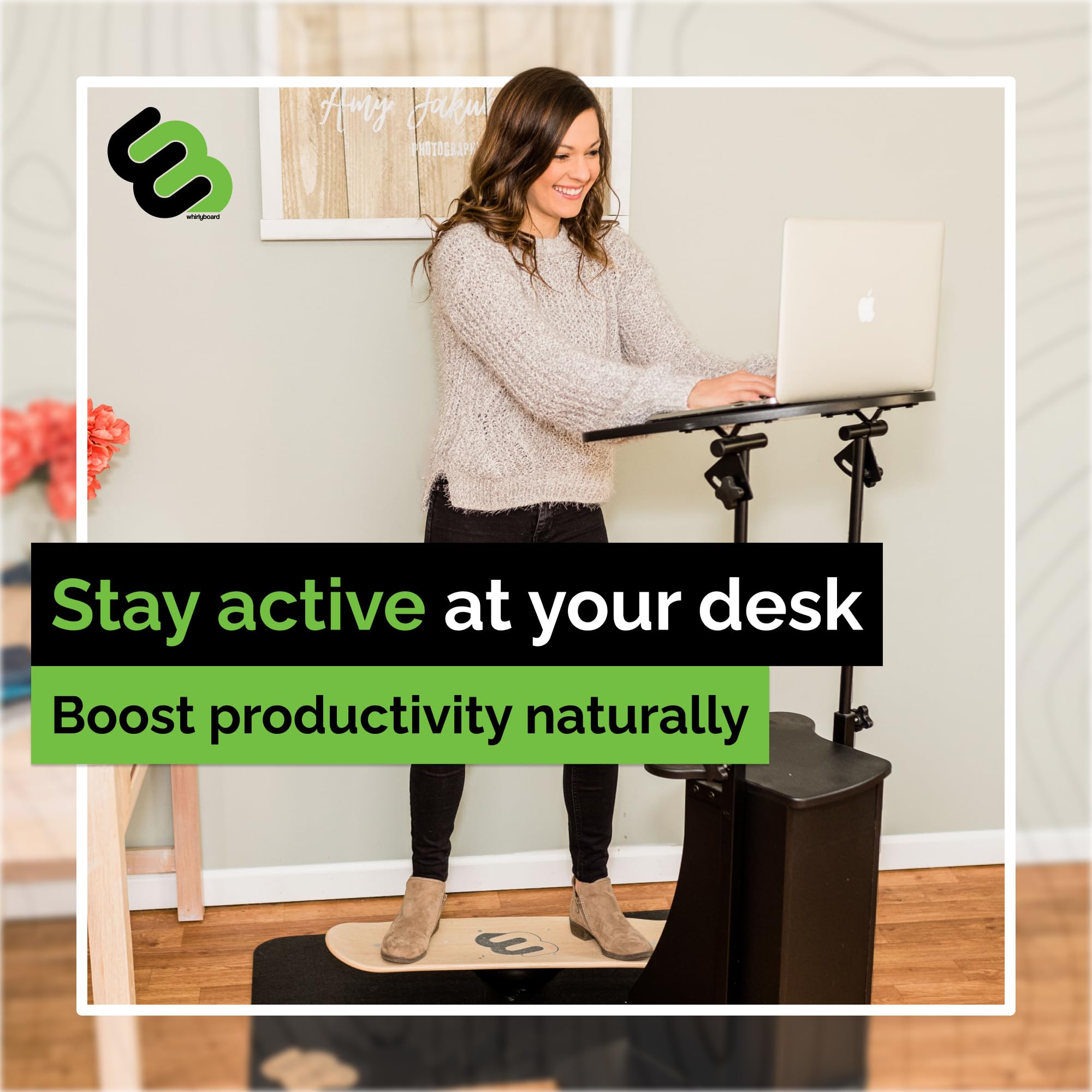 Whirly Board Wide 360˚ | Standing Desk Balance Board | Wobble Board Portable Home Gym | Snowboard Training | Surf trainer | Balance Board for Kids & Adults | Core Balance Trainer