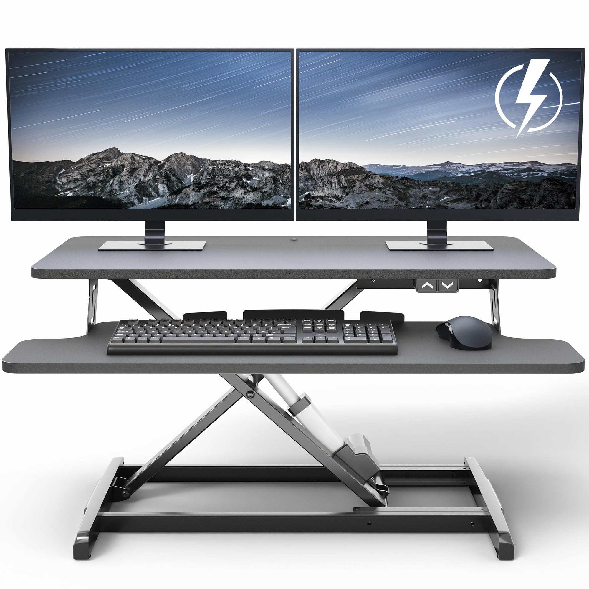 VIVO Electric Standing Desk Converter with Keyboard Tray