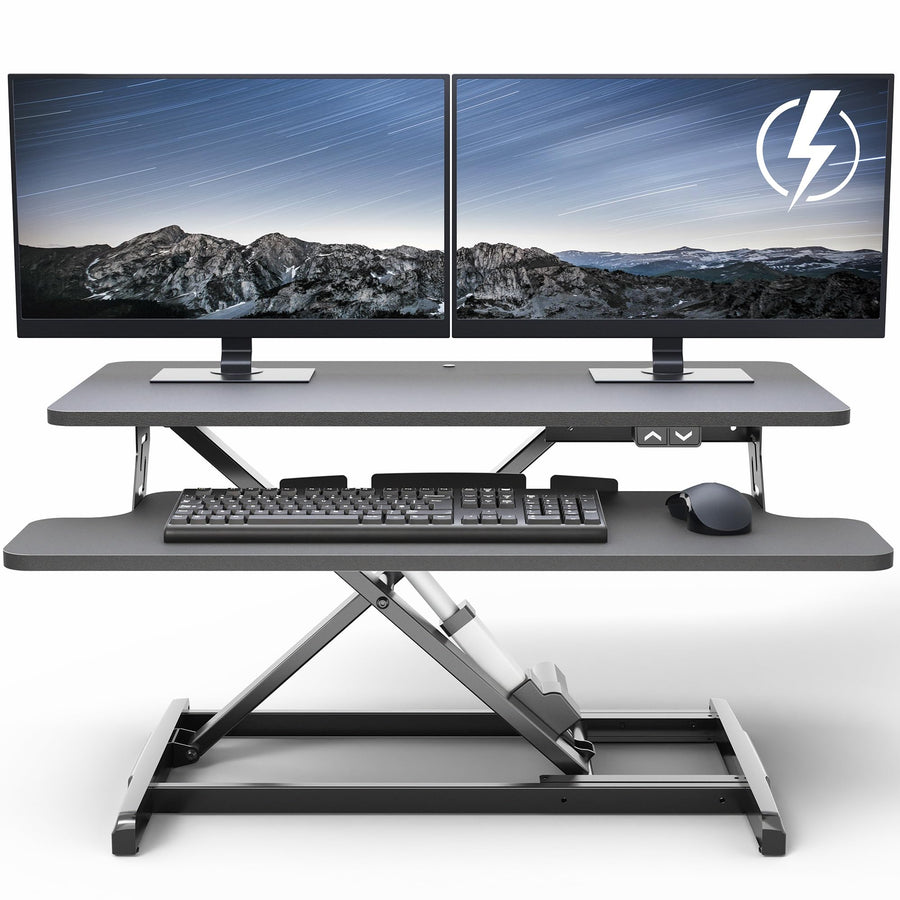 VIVO Electric Standing Desk Converter with Keyboard Tray