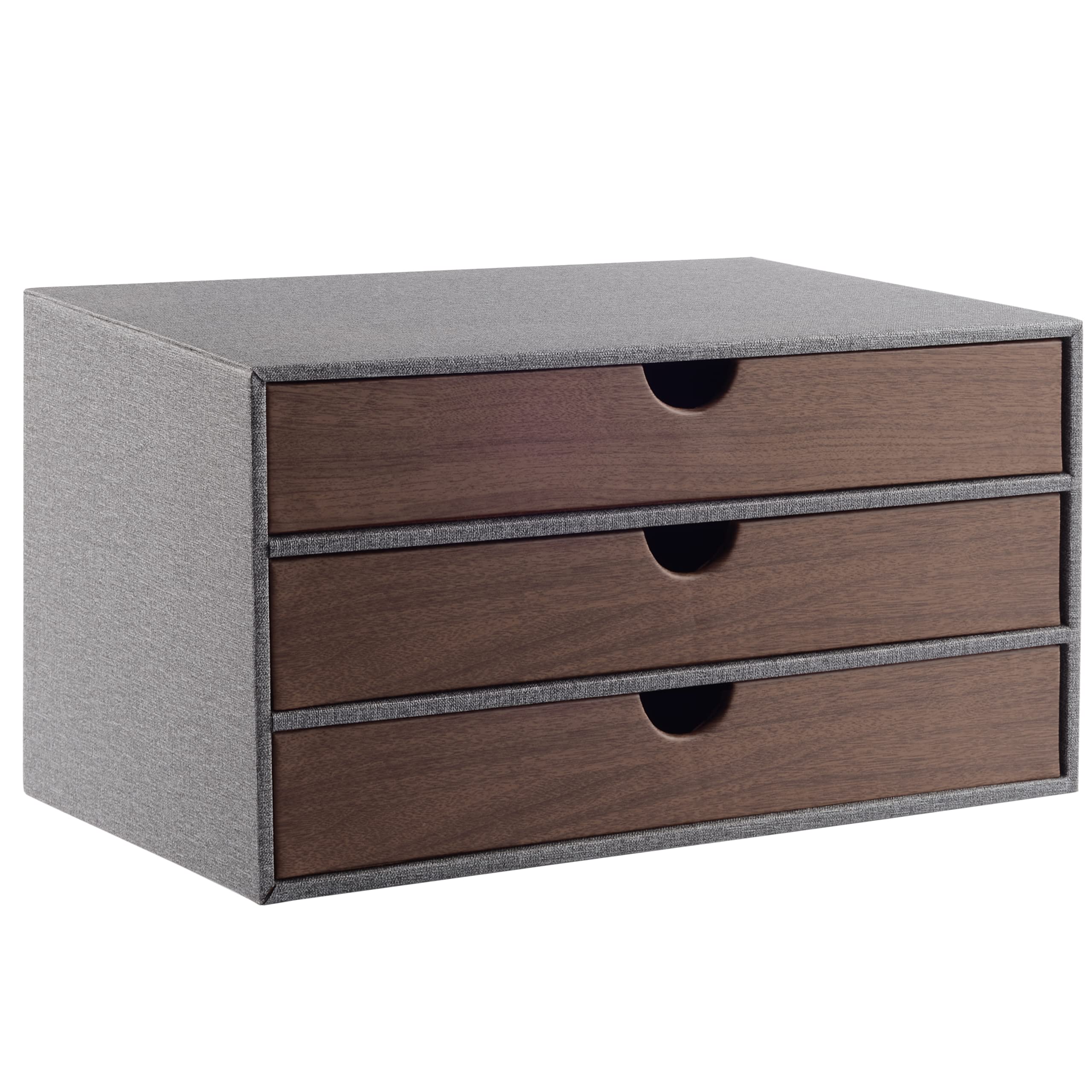 RHCSZ Leather 3-Drawer A4 Desktop File Organizer