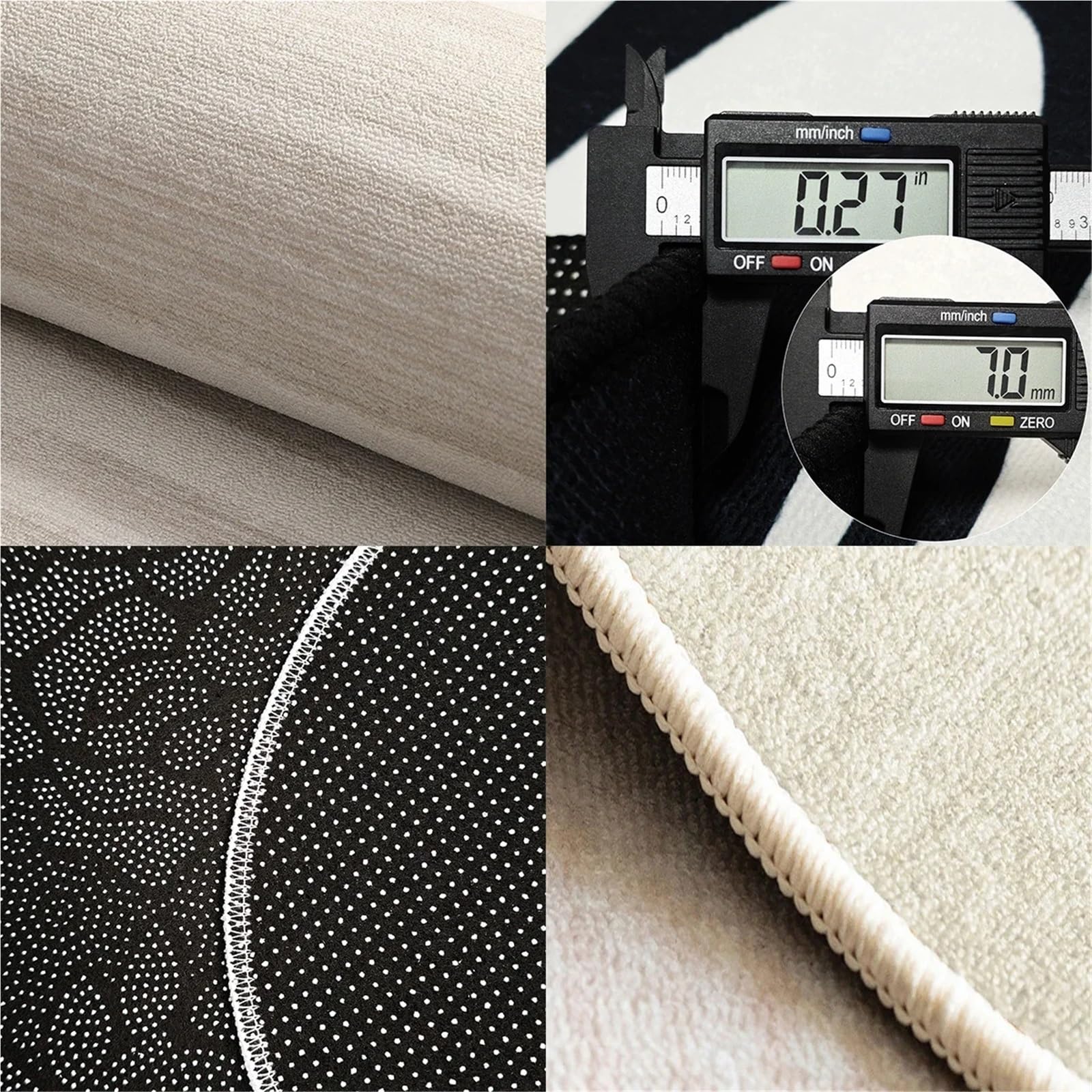 Chair Floor Mat Study Bedroom Non-Slip Home Carpet Beige Striped Rug Living Room Swivel Chairs Area Rugs for Hardwood Floor、Tile Floor