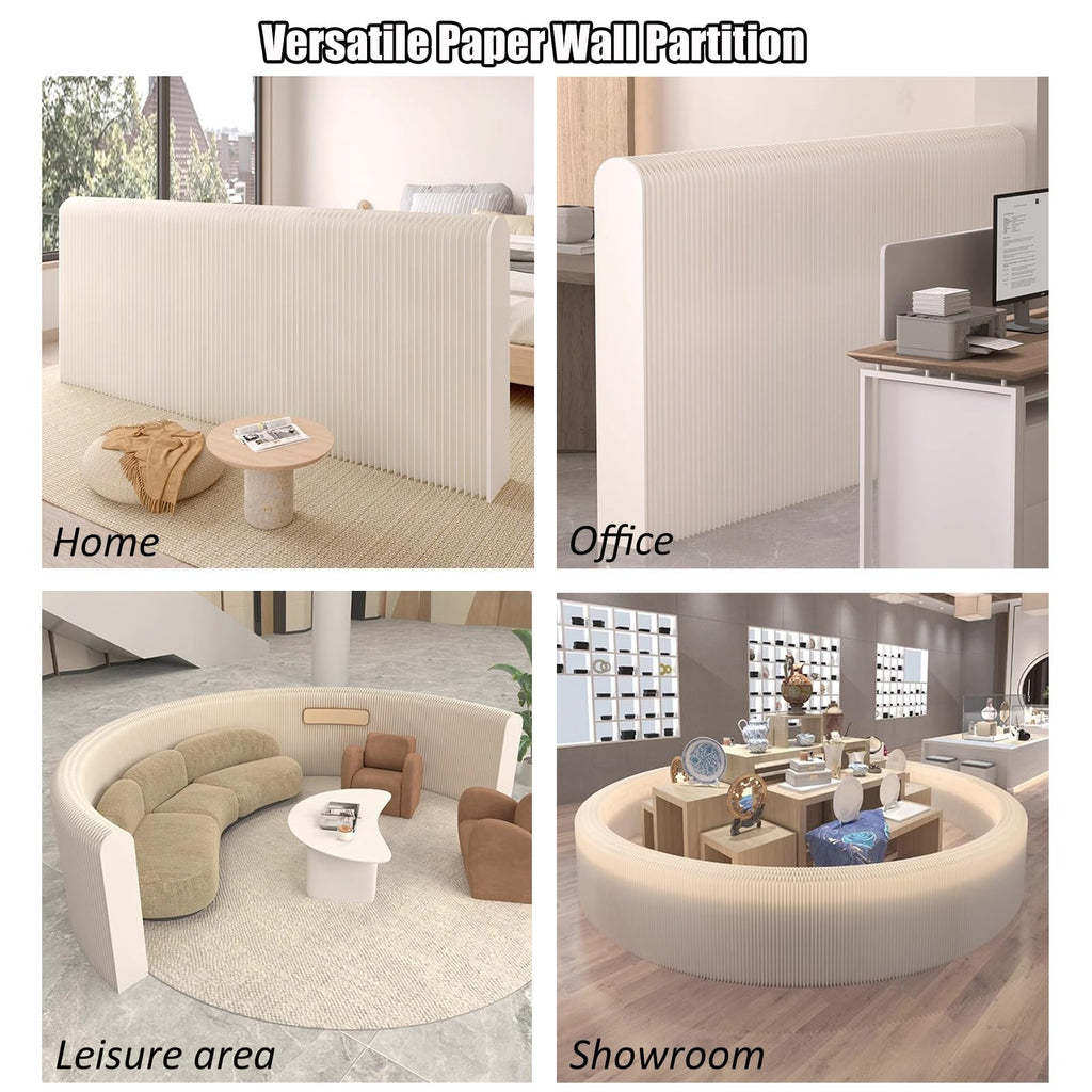 Modern Freestanding Folding Room Divider Stylish Paper Wall Partition for Home & Office Decorative Art Panel for Space Separation & Privacy