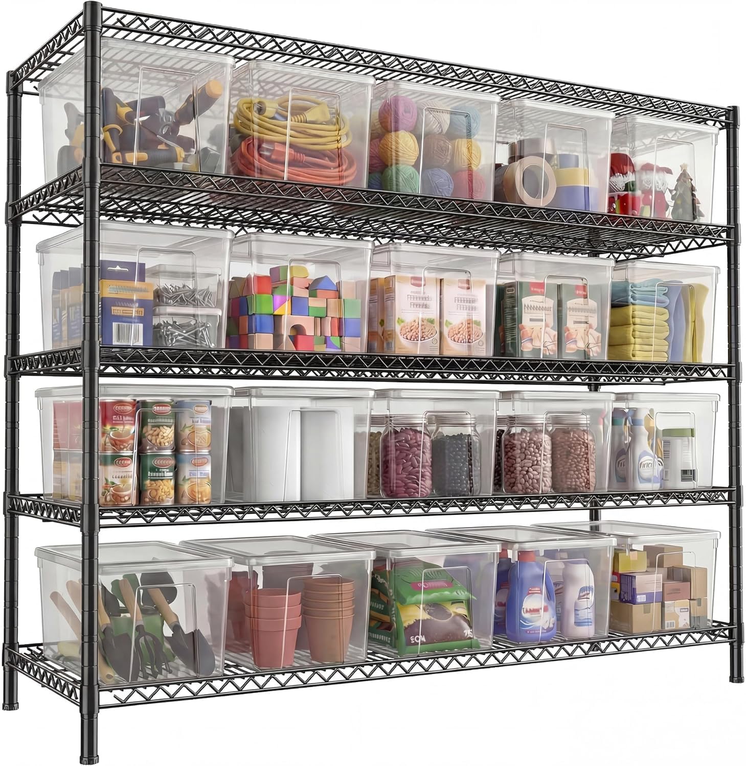 REIBII 5-Tier Heavy-Duty Metal Storage Shelving Unit
