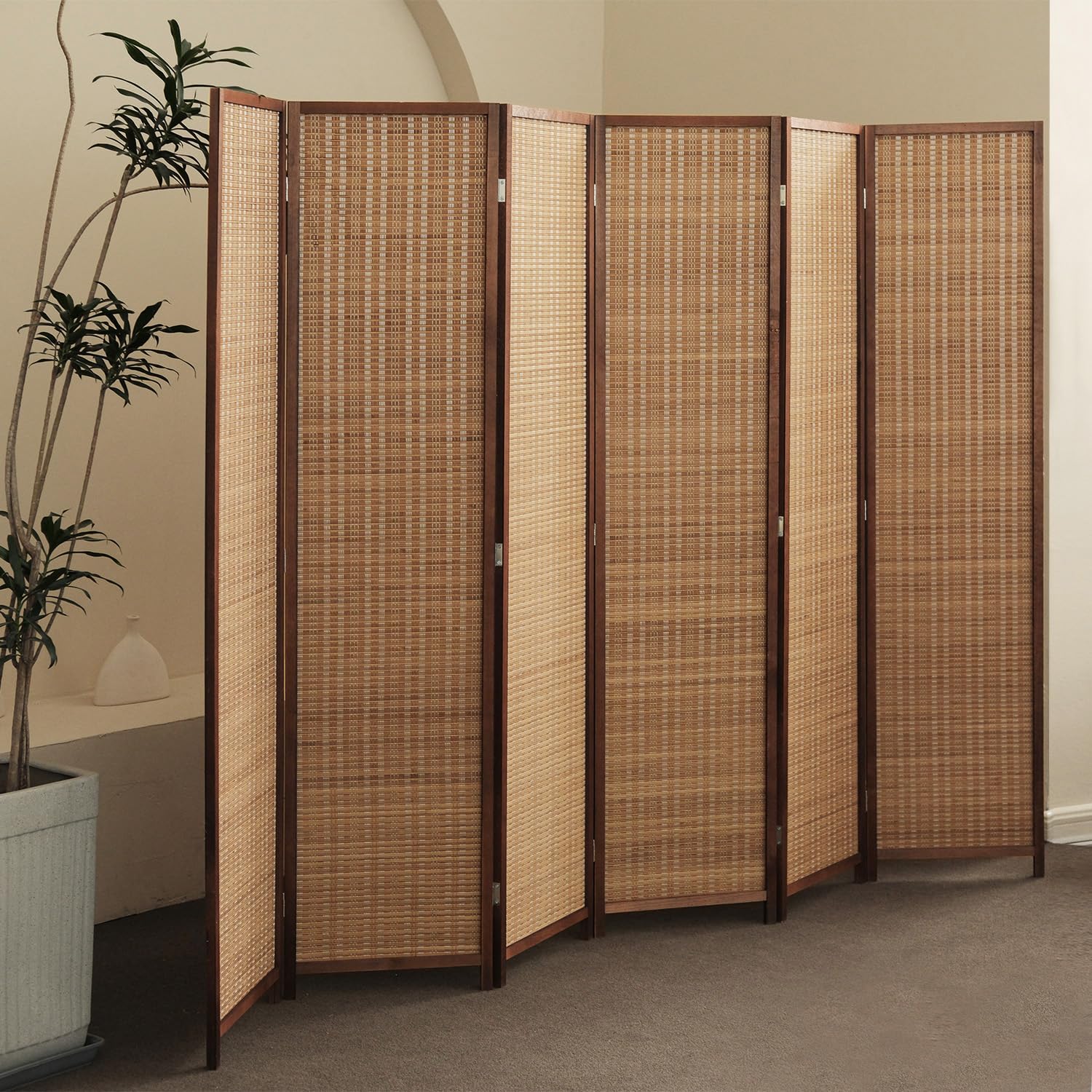Furnnylane Bamboo Folding Room Divider & Privacy Screen