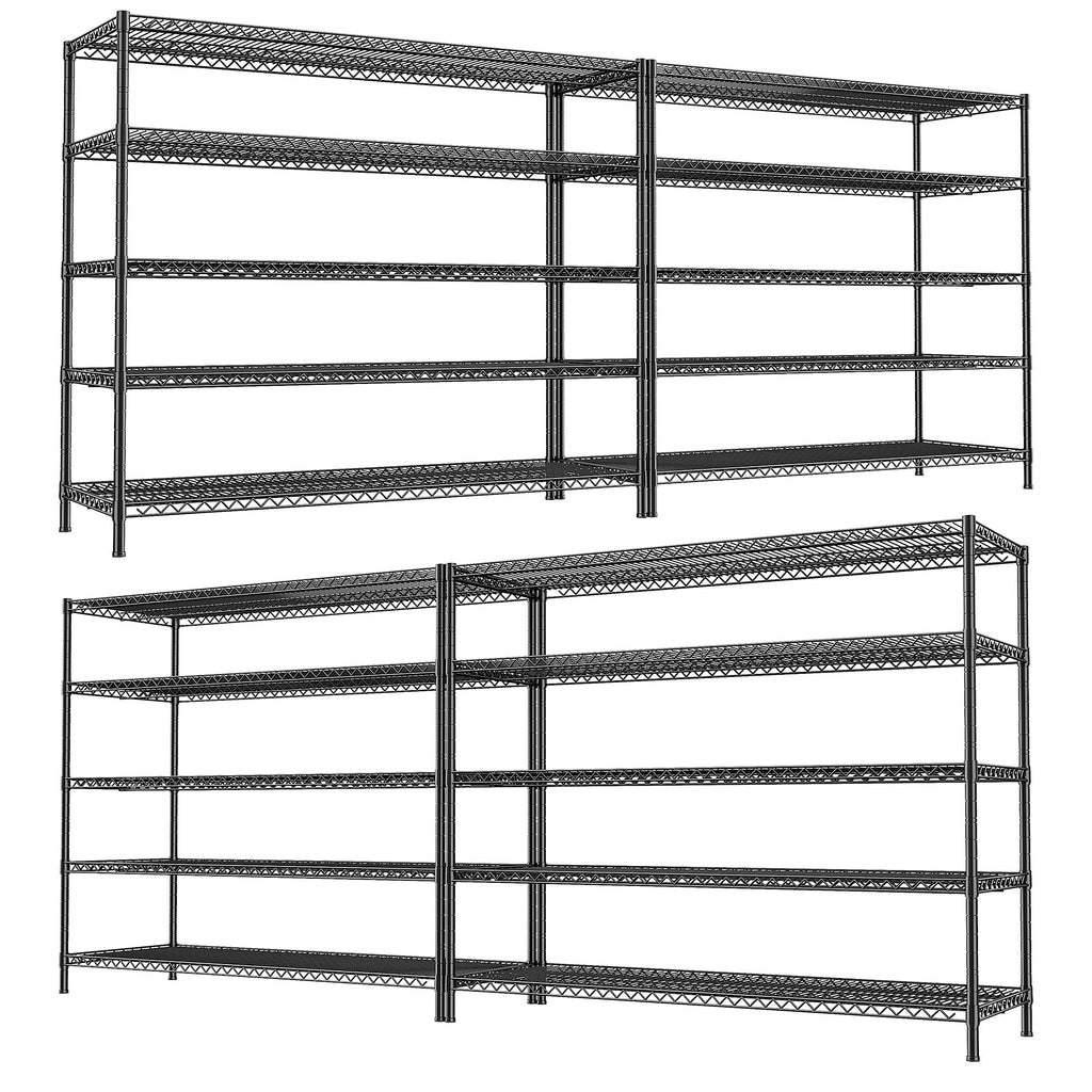 REIBII Storage Shelves 3200LBS Wire Shelving Unit 55.5" W Metal Shelving Garage Shelving Heavy Duty 5 Tier Metal Shelves for Storage Rack