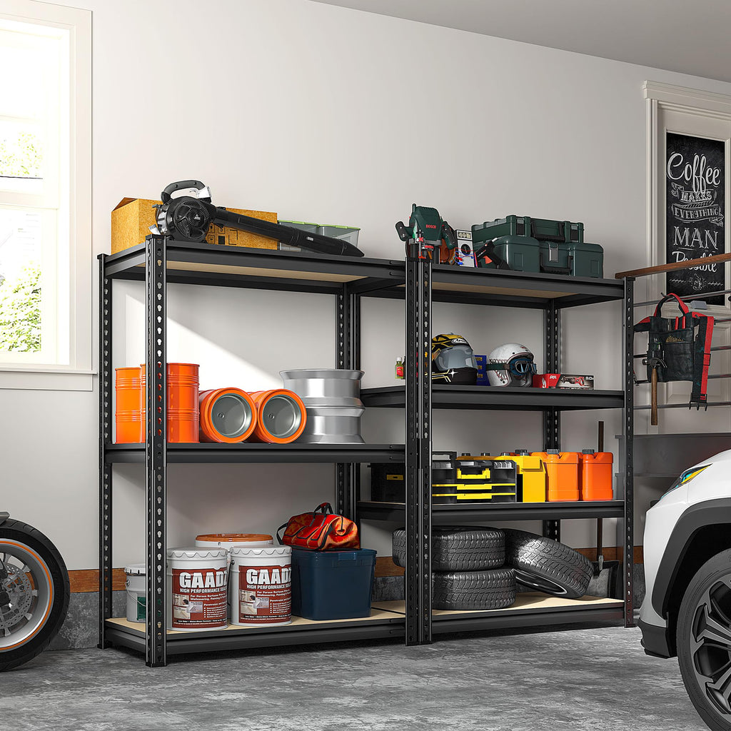 REIBII Storage Shelves with Wood Board