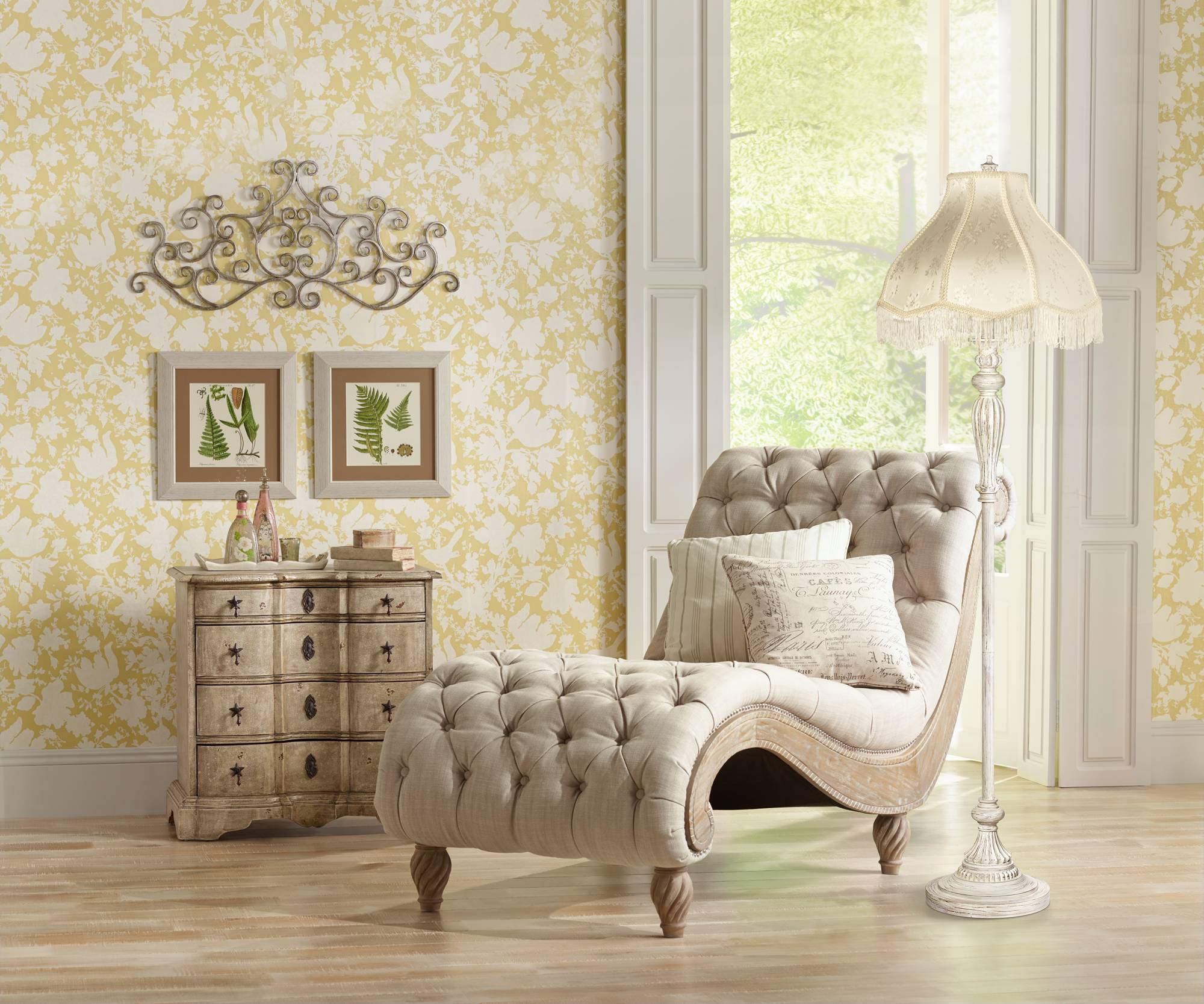 360 Lighting 60" Tall Scallop Shade Antique White Traditional Floor Lamp