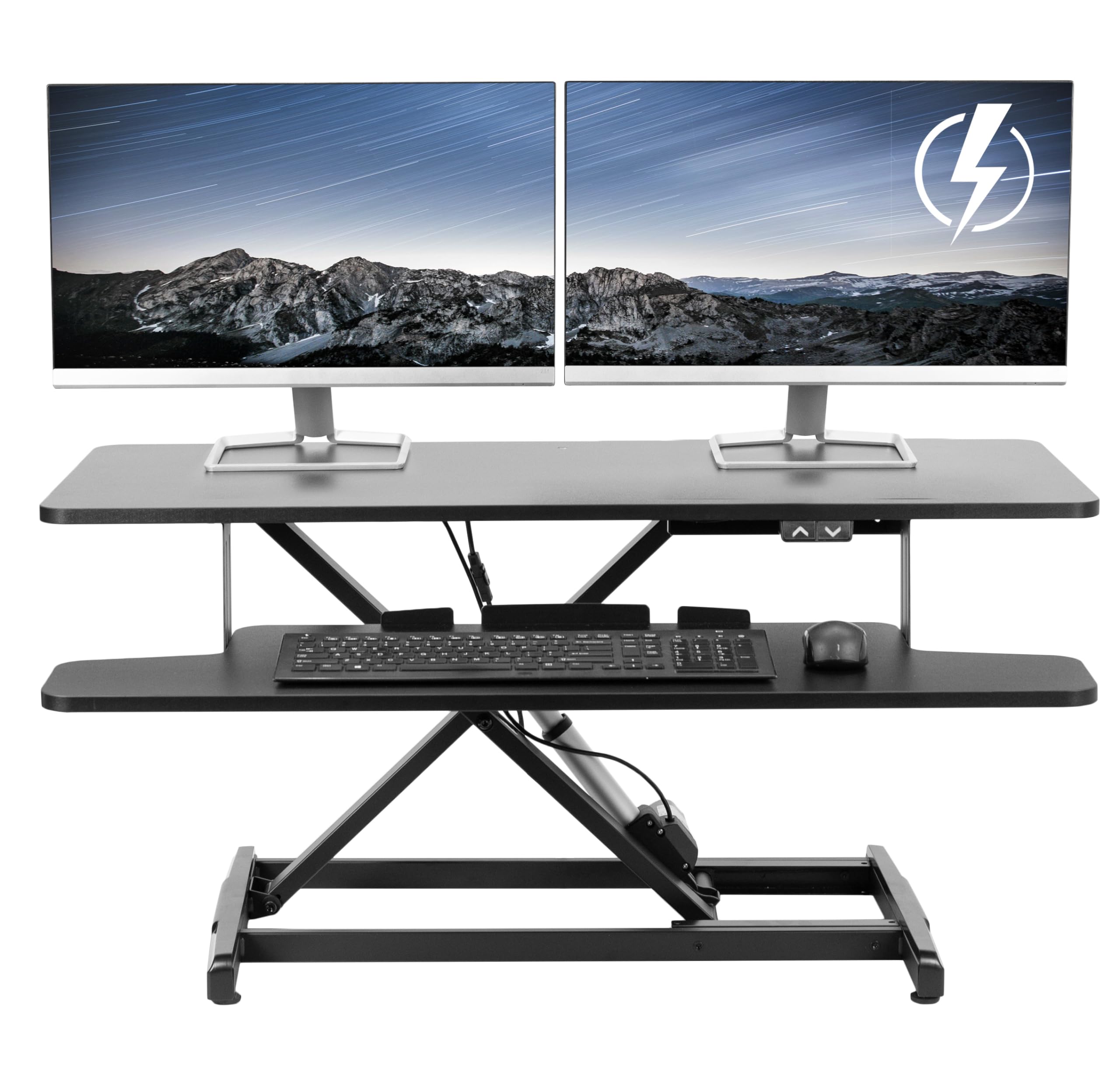 VIVO Electric Standing Desk Converter with Keyboard Tray