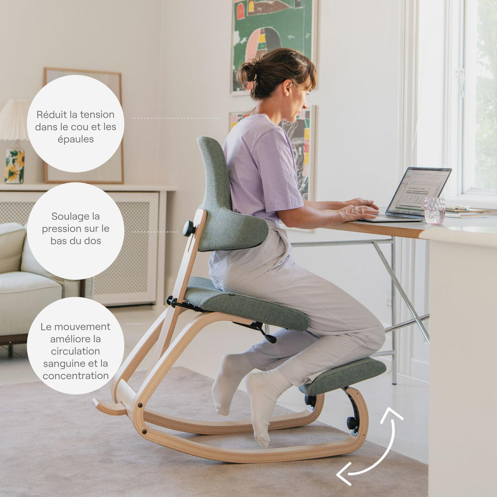 Varier ThatSit Balans Adjustable Ergonomic Kneeling Chair with Backrest, 10-Year Warranty, Designed by Peter Opsvik