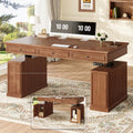 SEDETA Farmhouse Electric Standing Desk with 3 Drawers